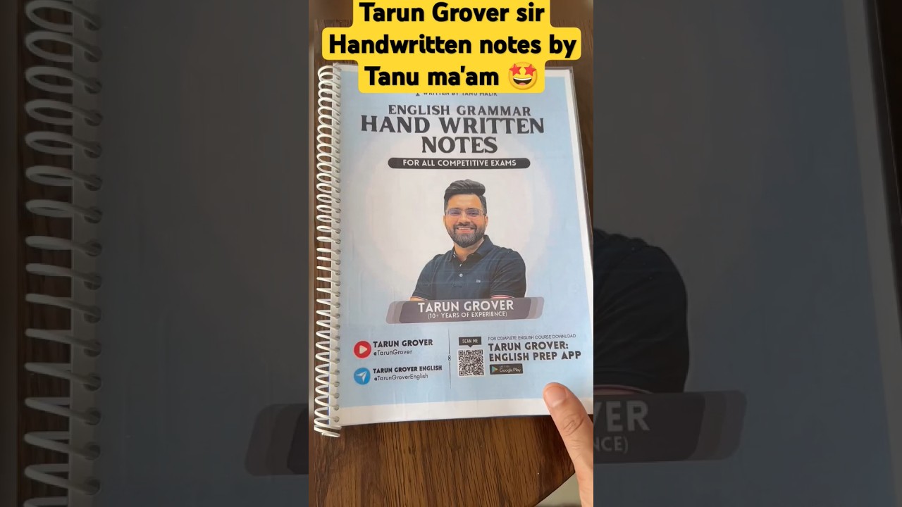 Tarun Grover English | Tarun Grover sir notes #tarungrover #tarunsir #ssc
