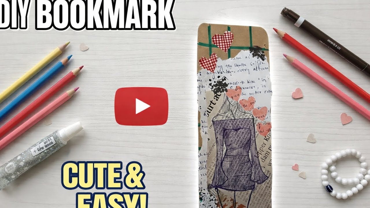 DIY Bookmark | Cute & Easy Handmade Bookmark Tutorian📚✨ #trending #viral #asthetic #freestyle #diy