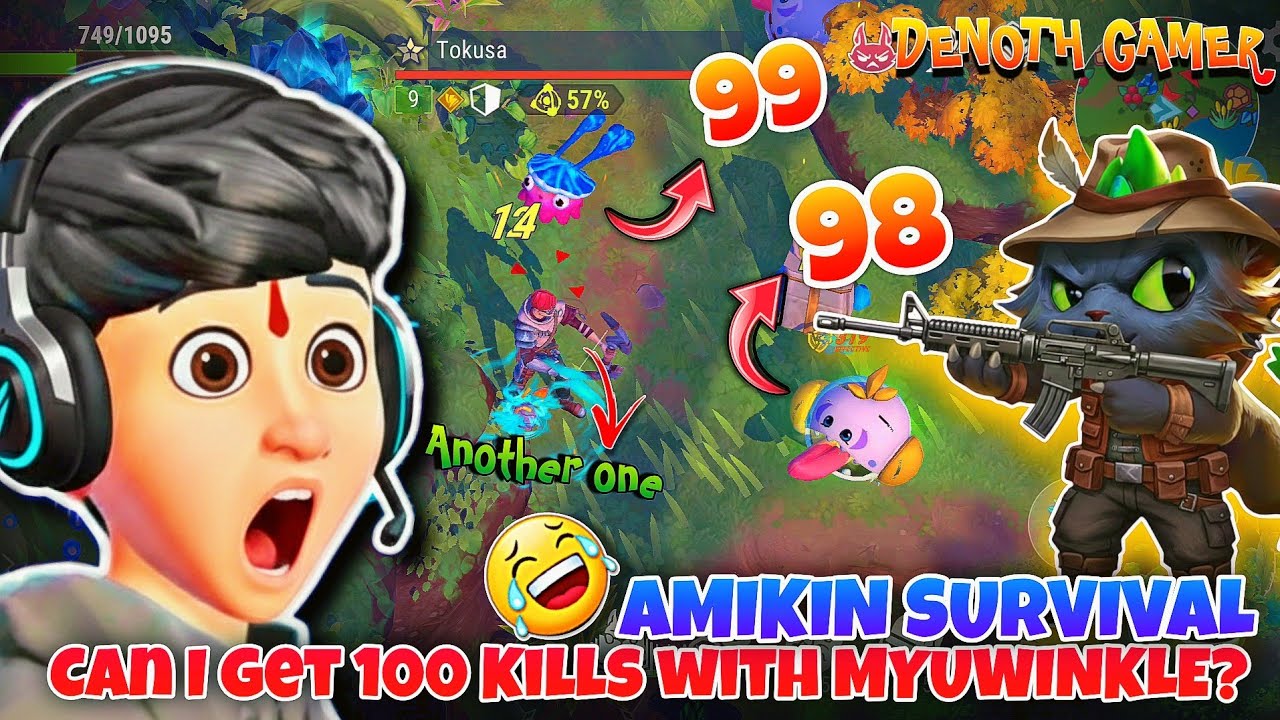 Can I get 100 Kills with MYUWINKLE? 😲🌿 Amikin survival 