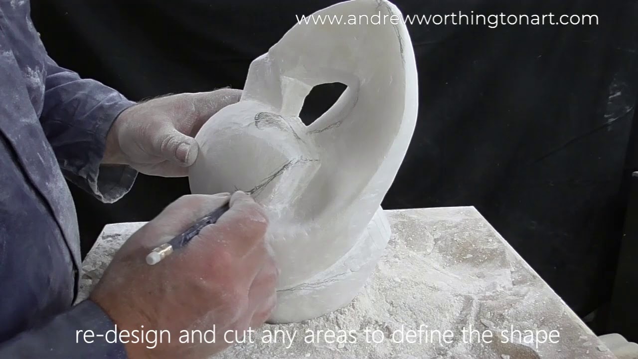 White alabaster carving