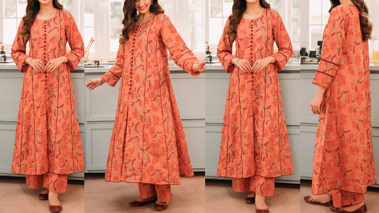 🔥10 panel kurti cutting and stitching/front panel frock cutting/panel kurti cutting/short panel