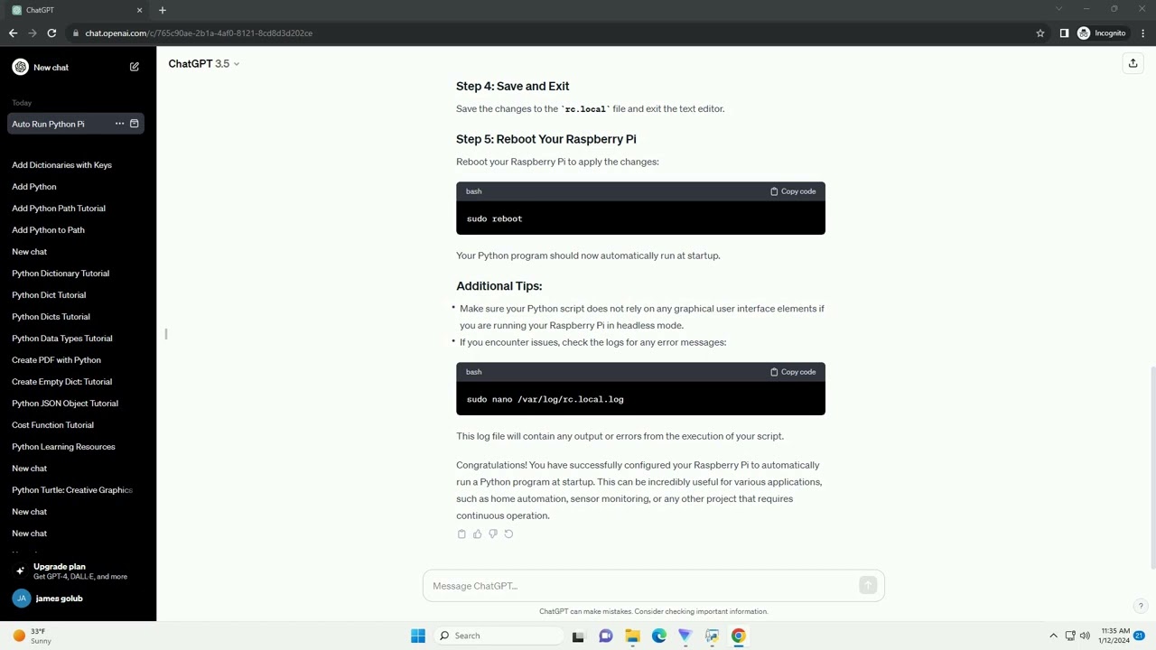 how to auto run python program on raspberry pi