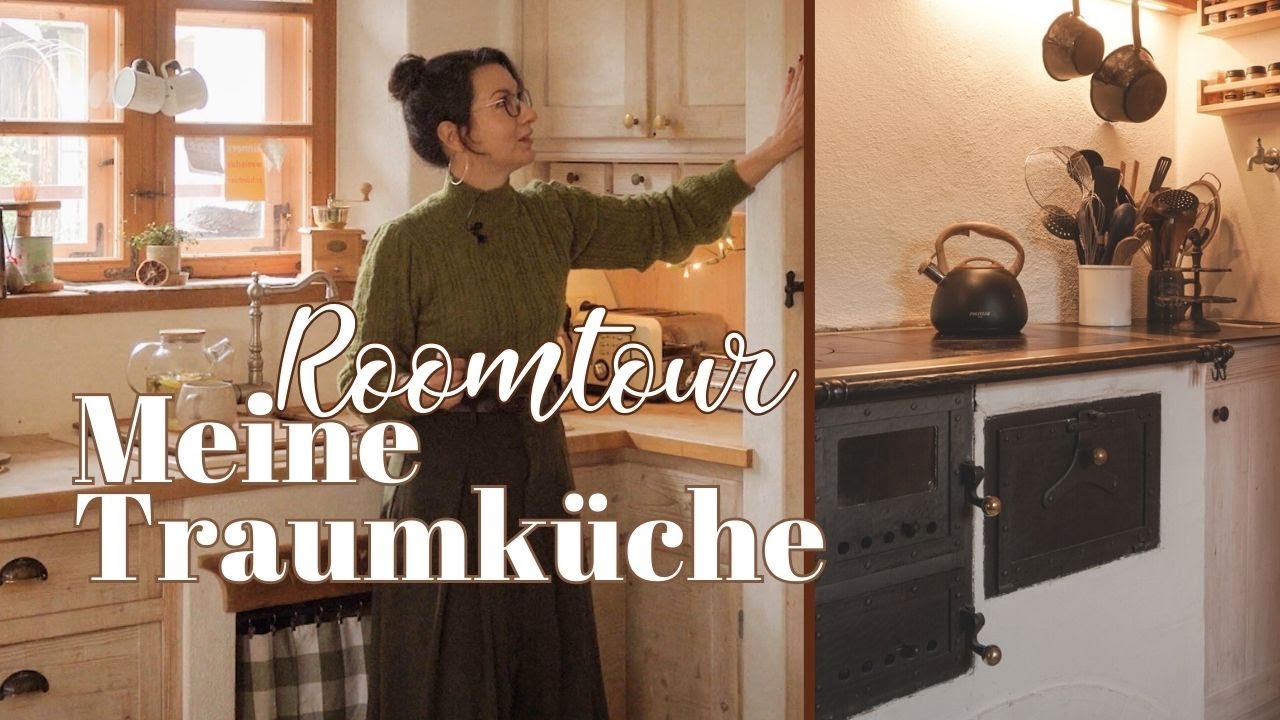 Wohnküche mit Holzherd & Kanapee 🏡 unsere gemütliche Landhausküche nach der Renovierung ✨ Roomtour
