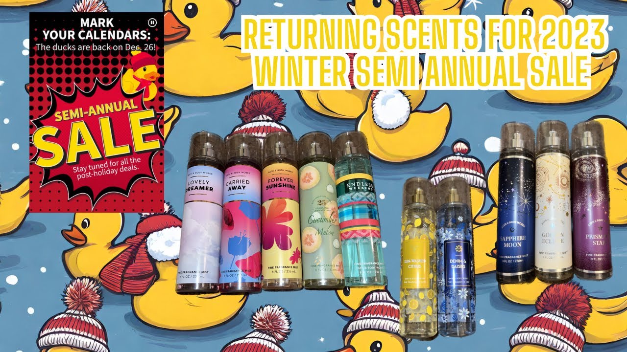 Bath & Body Works 2023 Winter Semi Annual Sale Returning Fragrances