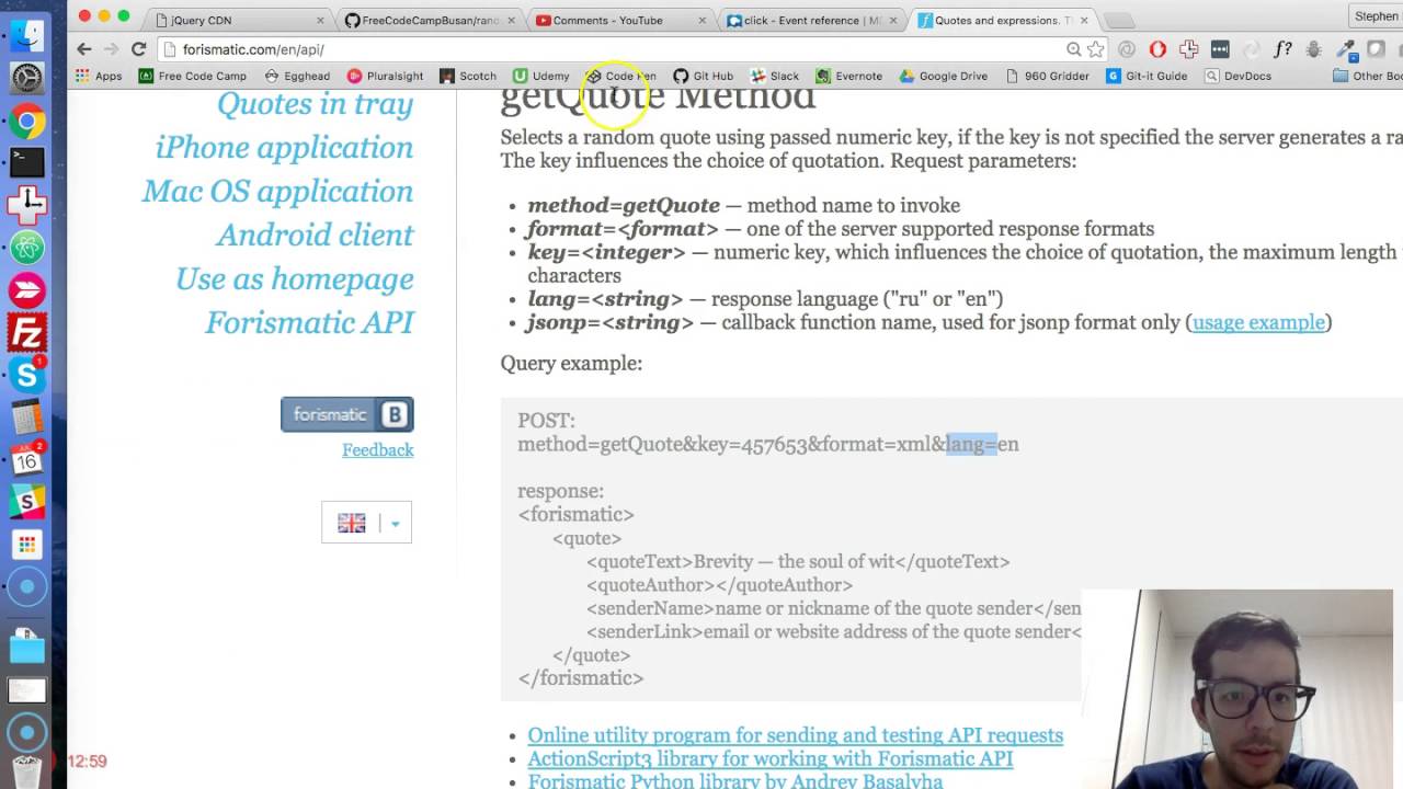 Random Quote Generator -- JavaScript -- Free Code Camp
