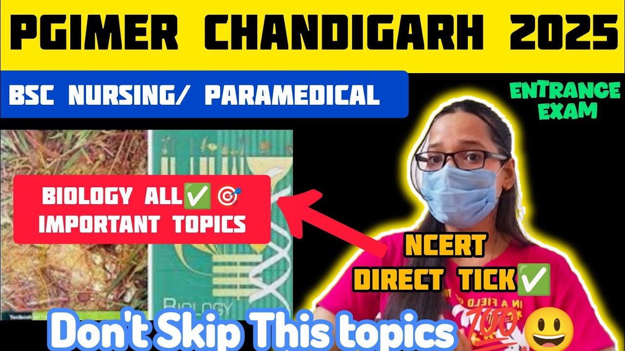 Biology most important topics for pgimer Chandigarh BSc nursing & paramedical entrance exam 2025 💯✅🎯