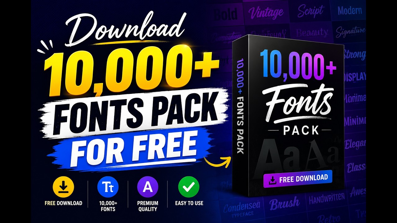 Best Fonts Pack for a Graphic Designer (10,000+ Fonts Pack )