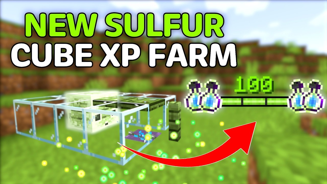 NEW SULFUR CUBE XP FARM v26.31 In Minecraft Bedrock! (NO TRIDENT or ARMADILLOS)