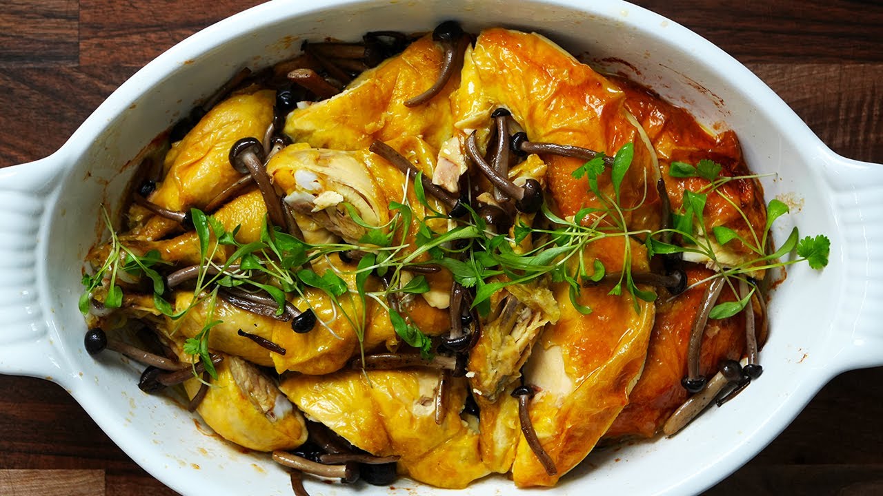 Roasted Poussin with Shimeji Mushroom