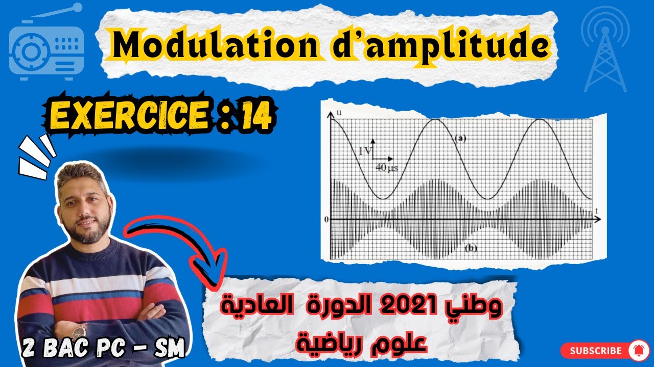 Modulation d'amplitude - Exercice 14 - Examen nationale SN 2021 SM - 2 BAC BIOF - Prof Mouslim