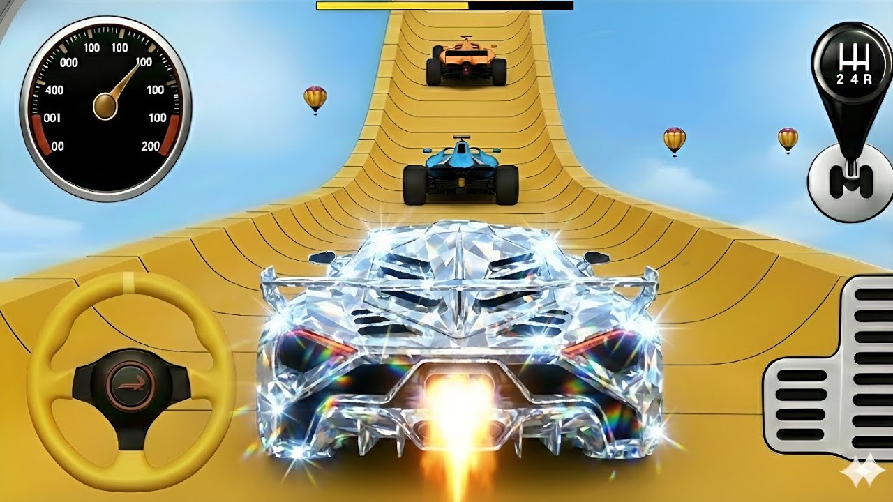 🔥RETRO FERRARI VS UFO! 🛸 Epic Mega Ramp Race & Crazy Sky Stunts in GT Car Stunt Master | PRO STUNTS