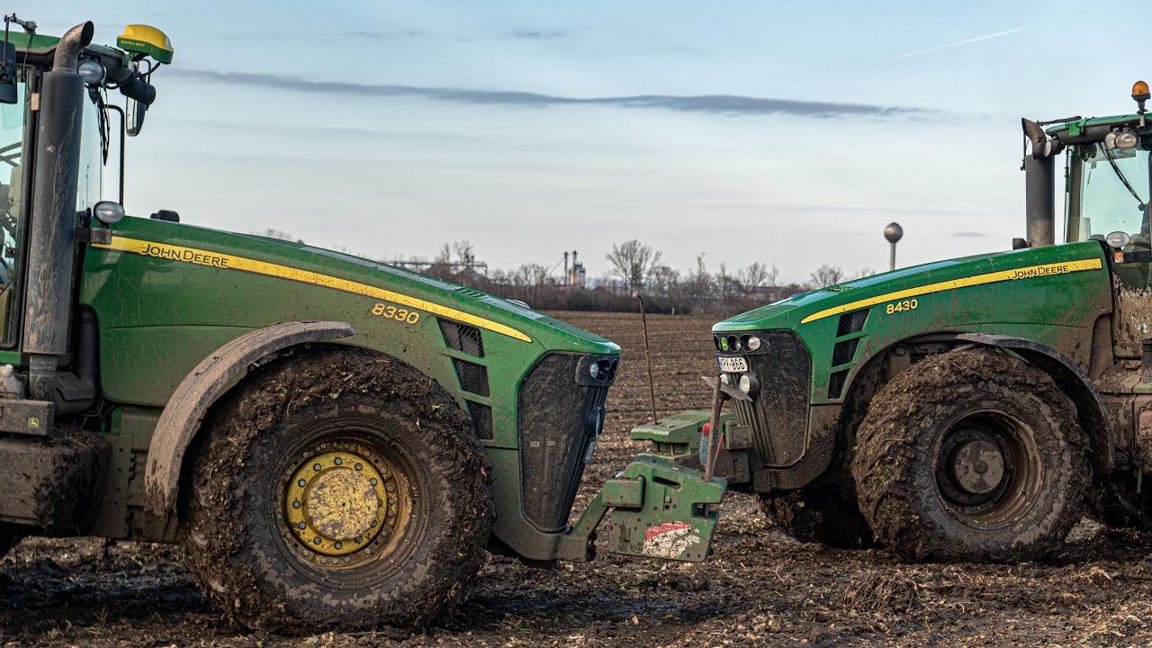STUCK in MUD John Deere 8330 & 8430 & 8320r Sugar Beet Transport 