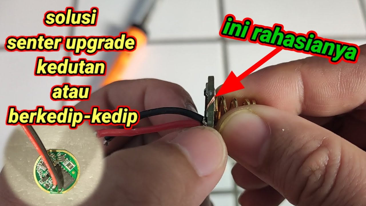Memasang kabel body untuk negatif Driver senter upgrade