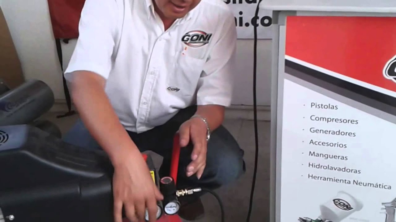 Aerógrafo de aire profesional regulable y  vaso giratorio modelo 308 GONI