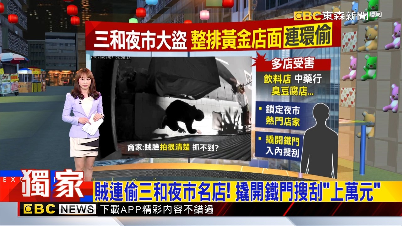 獨家》賊連偷三和夜市名店！ 撬開鐵門搜刮「上萬元」 2026／03／15【吳宇舒晚報】@newsebc