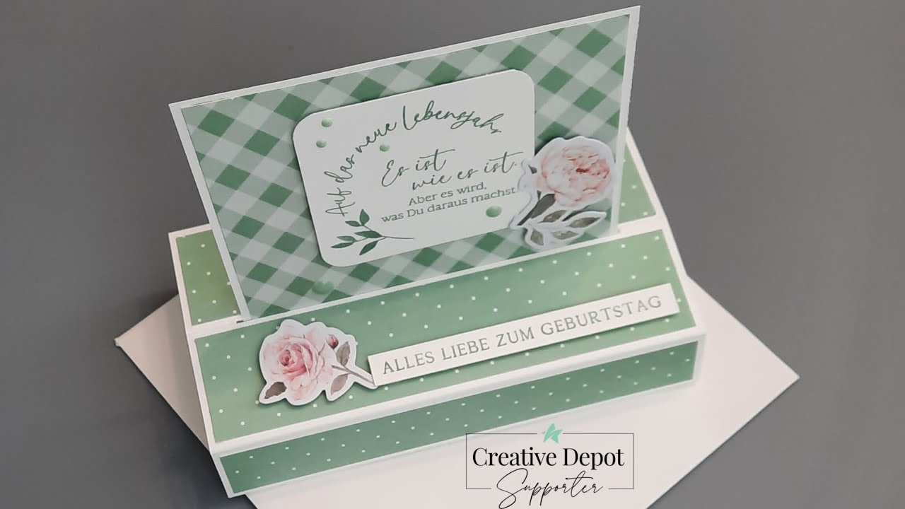 Besondere Kartenform  Stand up Card mit Produkten von Creative Depot