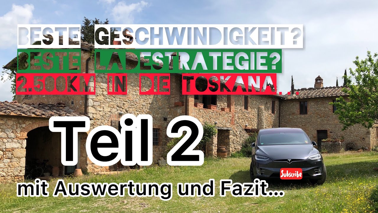 Tesla Model X Verbrauchstest mit Tempo 120,150,180 Km/h in die Toskana Beste Ladestrategie. Teil 2