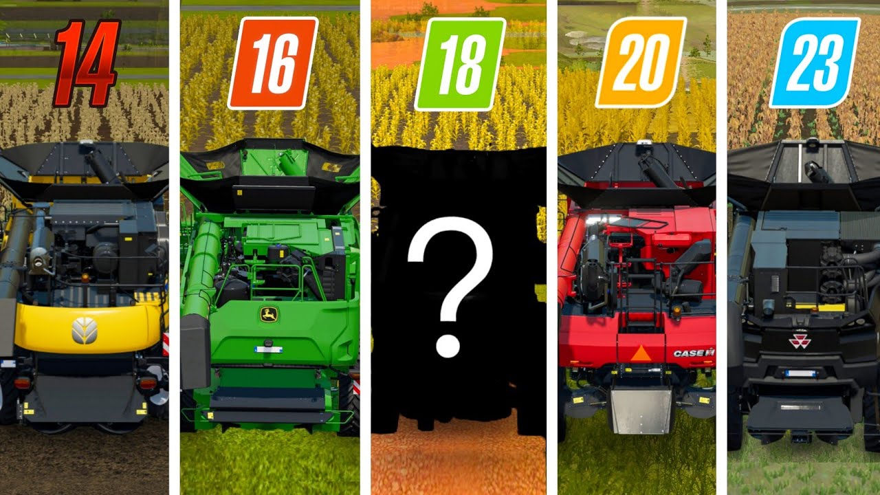 Fs14 Vs Fs16 Vs Fs18 Vs Fs20 Vs Fs23 Corn Harvesting Gameplay | Timelapse