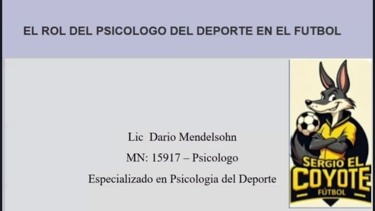 PSICOLOGO DEPORTIVO, SU ROL EN EL FUTBOL #viral #psicologia #psicologo #deporte #futbol #deportologo