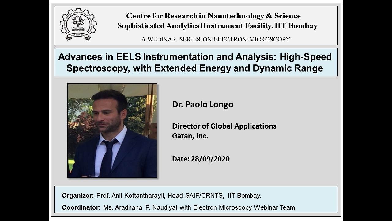 Advances in EELS Instrumentation and Analysis High-Speed Spectroscopy by Dr. Paolo Longo