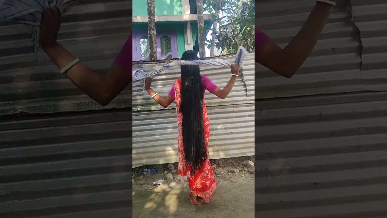 Long hair video wet hair drying 😯
