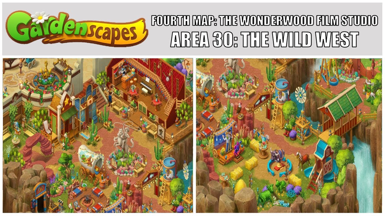Gardenscapes: New Acres Gameplay Part 28 - Restoring Area 30: The Wild West