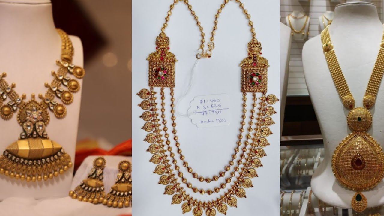 gold beats necklace set design with way 2022|gold necklace|simple gold necklace design