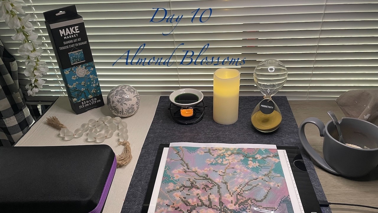 Day 10 - Almond Blossoms by Vincent Van Gogh - Diamond Painting Series - Handicraft