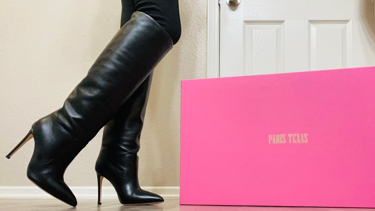 Paris Texas Leather Stiletto Knee High Boots Unboxing & Try On