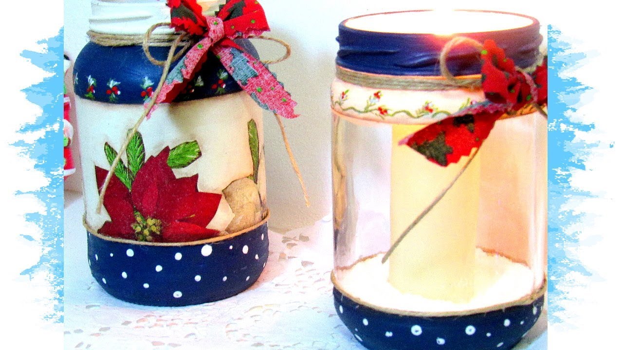 Decoração de Natal com Pote de Vidro