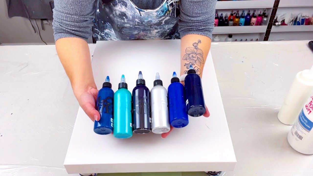 # 445 - TESTER Piece! 🔵⚪️ Rich & Vibrant Blues! ~ Acrylic Pouring ~ Fluid Art Tutorials