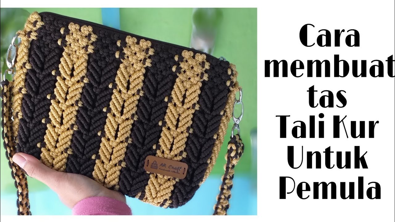 Tutorial Tas Tali Kur Motif Padi // Tutorial tas tali kur untuk pemula //Macrame Bag