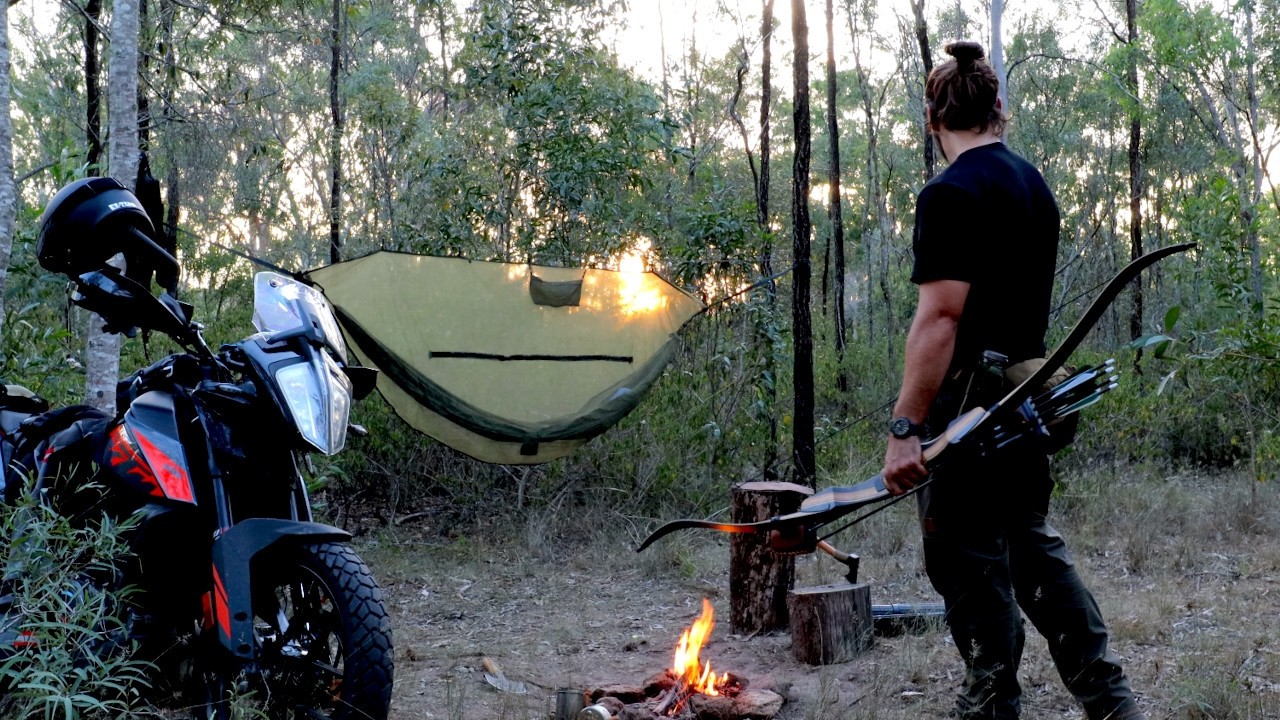 Solo Overnight Motorcycle Camp - Woodland Riding, Exploring, Cooking and Archery