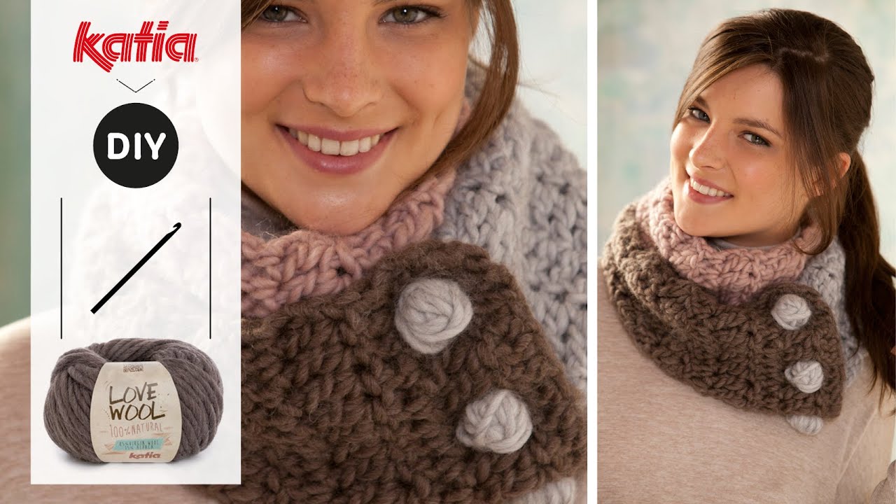💕 Love Wool DIY: Cuello Doble a Ganchillo de 3 Colores | Katia