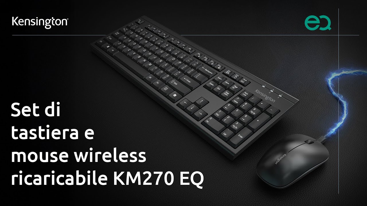 Set di tastiera e mouse wireless ricaricabile KM270 EQ | Kensington Tech Italy