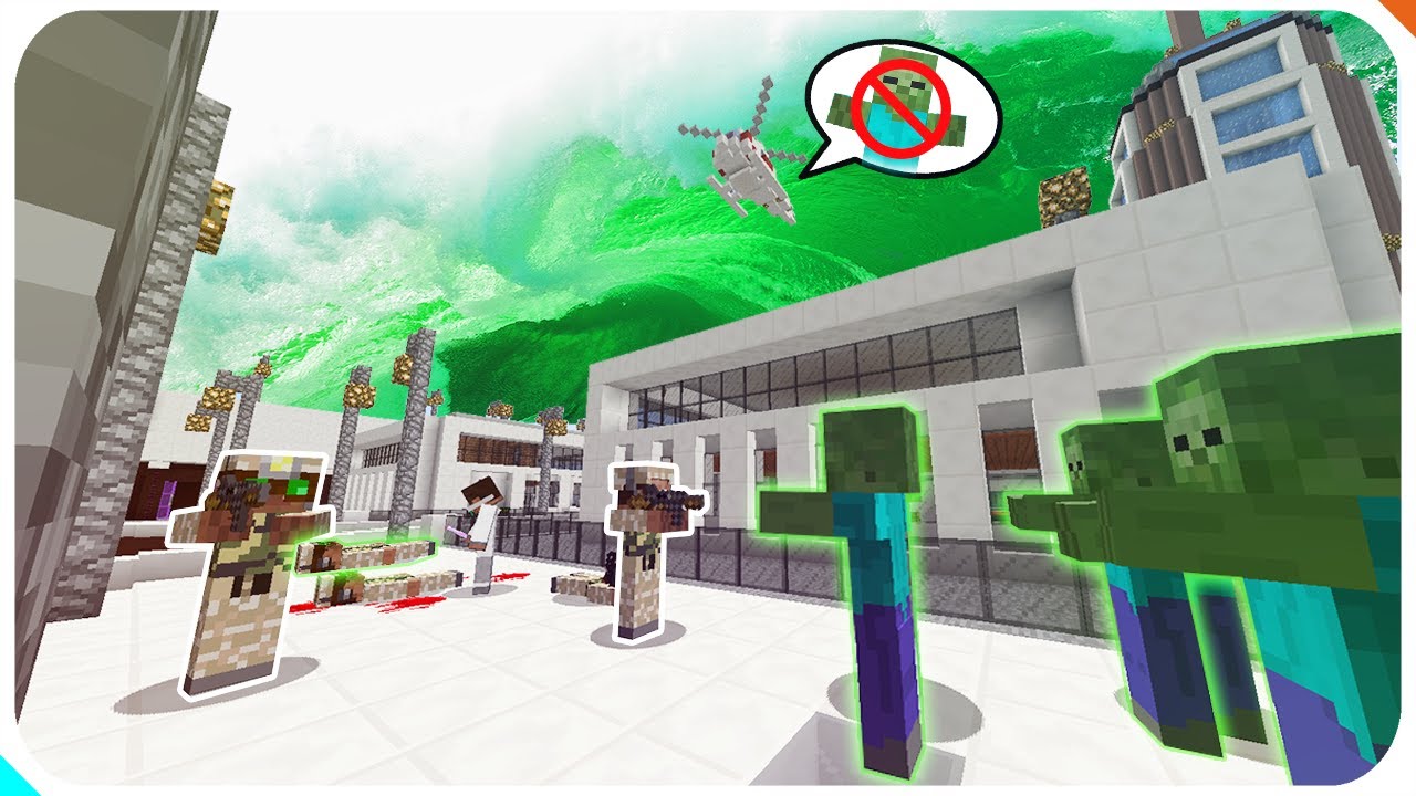 MEGA TSUNAMI ACIDO | RETO DE LA BASE ANTIZOMBIE | MINECRAFT ROLEPLAY (Minecraft Desastres Naturales)