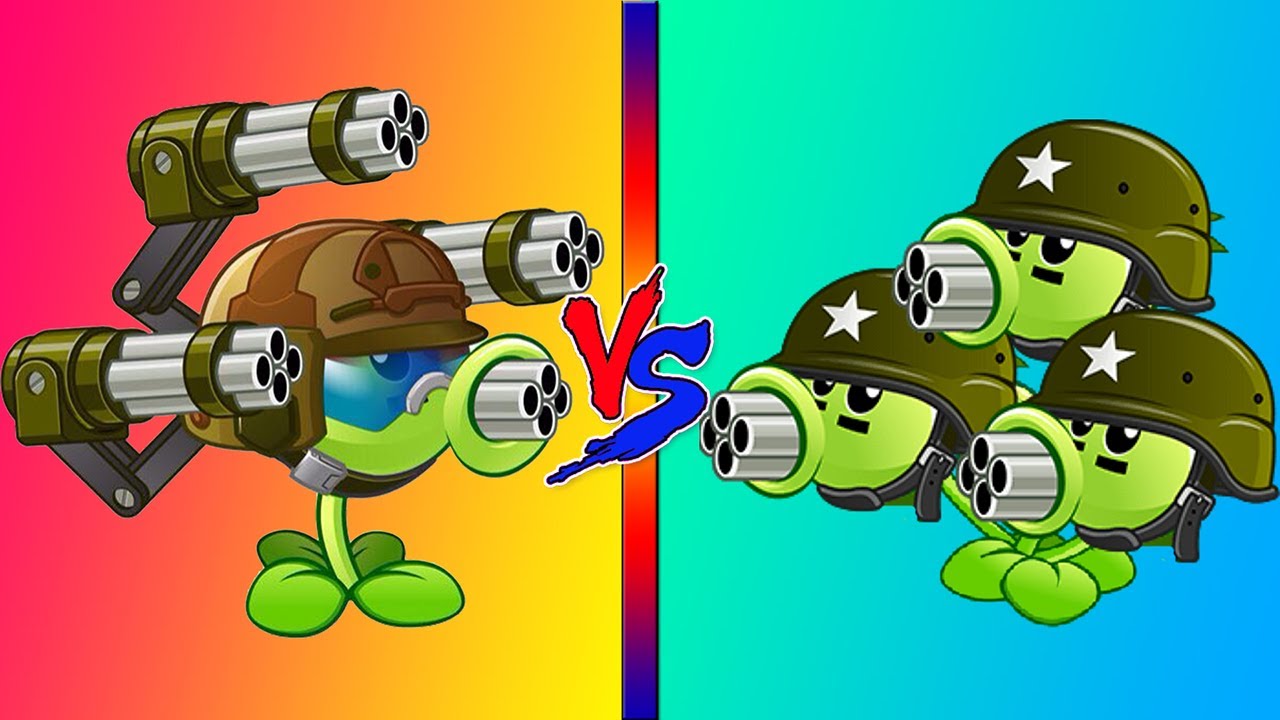 Plants vs. Zombies 2 GATLING PEA vs THREEPEATER!