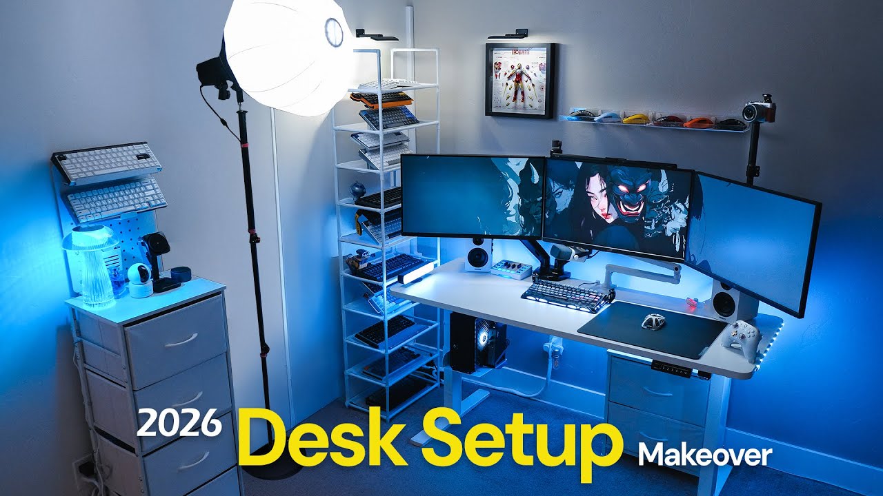 my gaming desk setup for 2026 👾🖤 ifootage monopods and studio light | valorant pov | chill vlog
