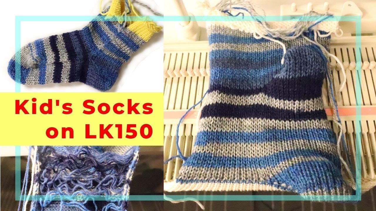 Machine knit kid's socks with the no-sew automatic side seam on an LK150 knitting machine