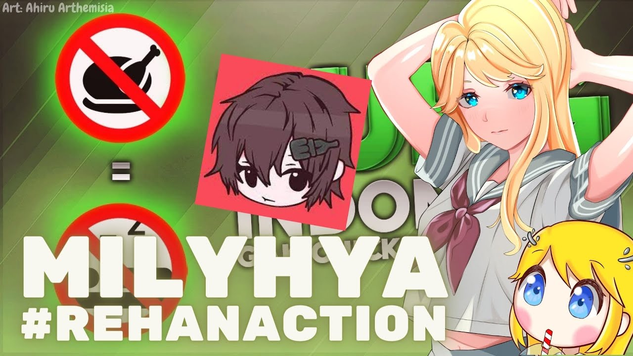 РЕАКЦИЯ @MILYHYA НЕТ КУРИЦА НЕ СПИТ. ААААА ХОХОЧУ, ЖИВОТ БОЛИТ!!! #ReHanaction【VTuber Индонезия】💖✨