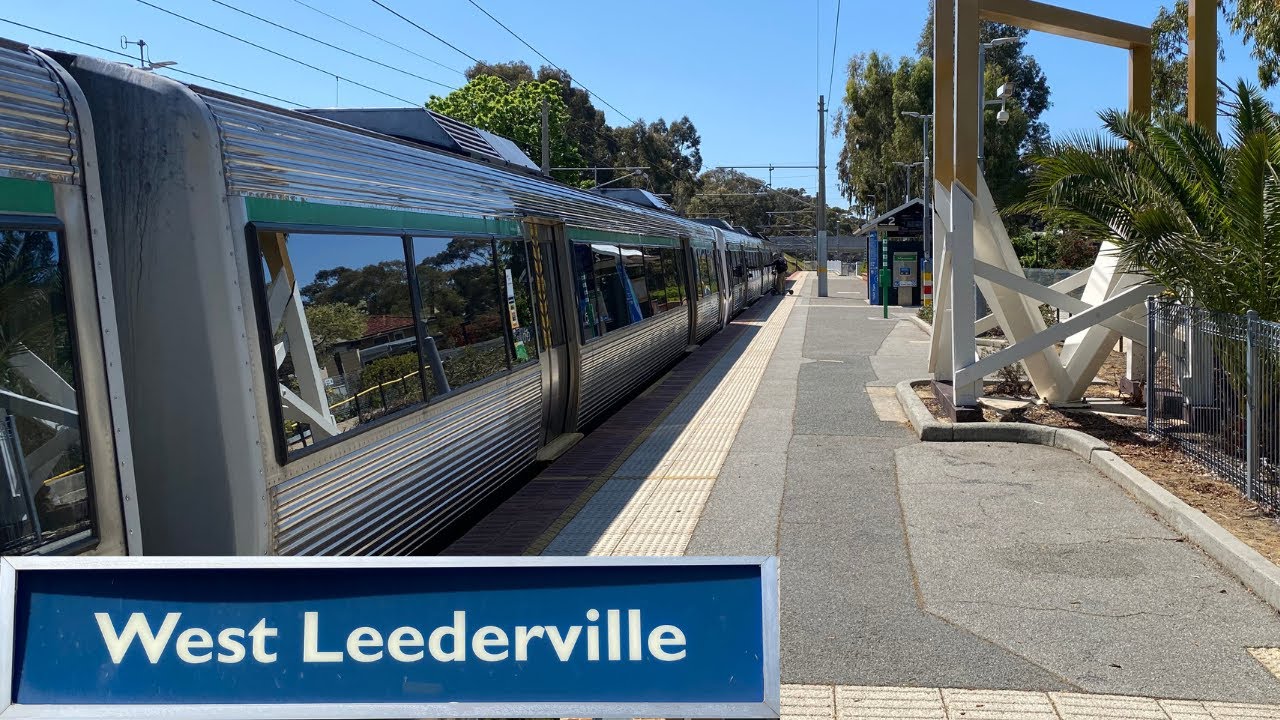 Trains at West Leederville Station