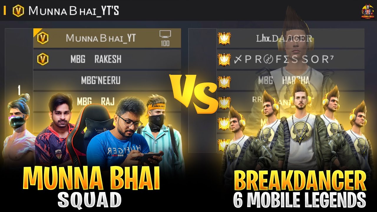 Breakdancer Bundle Squad Vs Munna Bhai Squad - Munna Bhai Gaming- Free Fire Telugu