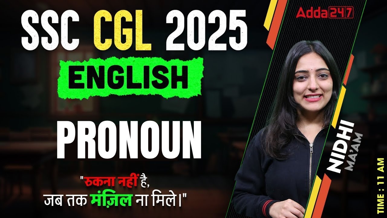 SSC CGL English Classes 2025 | SSC CGL English Pronoun | English By Nidhi Ma'am