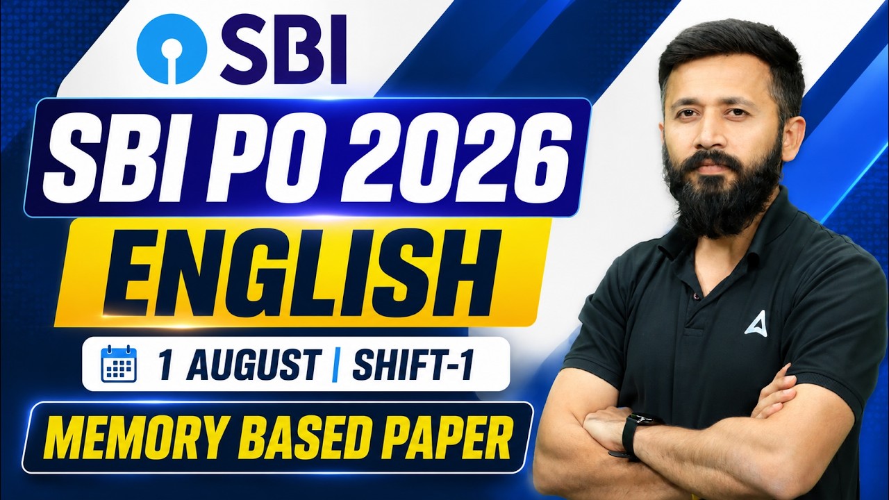 SBI PO Prelims 2026 | SBI PO English Memory Based Paper | SBI PO 1 August Shift-1 Exam Analysis