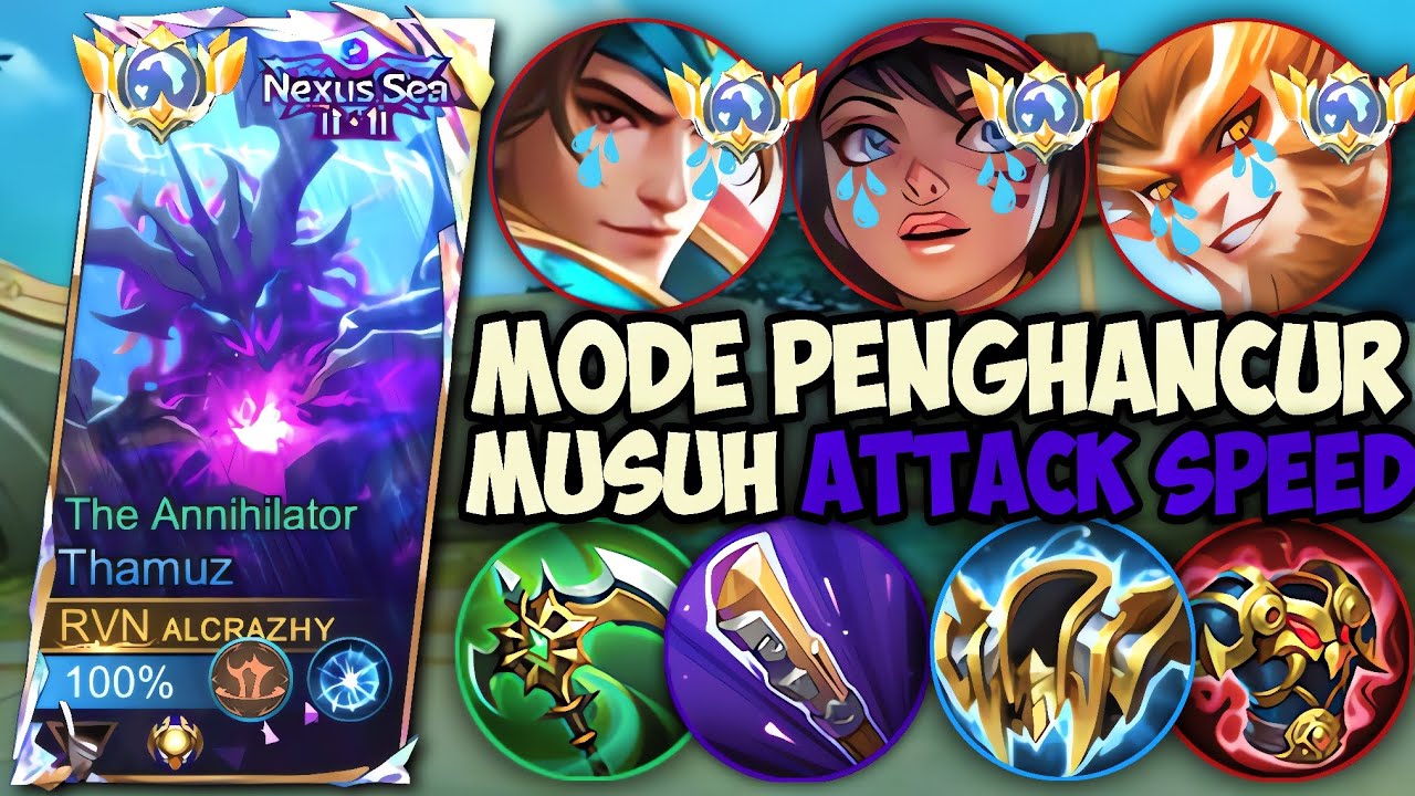NYOBAIN THAMUZ CHASTISE PAULDRON LAWAN MUSUH ATTACK SPEED‼️GAMEPLAY TOP GLOBAL THAMUZ - MLBB