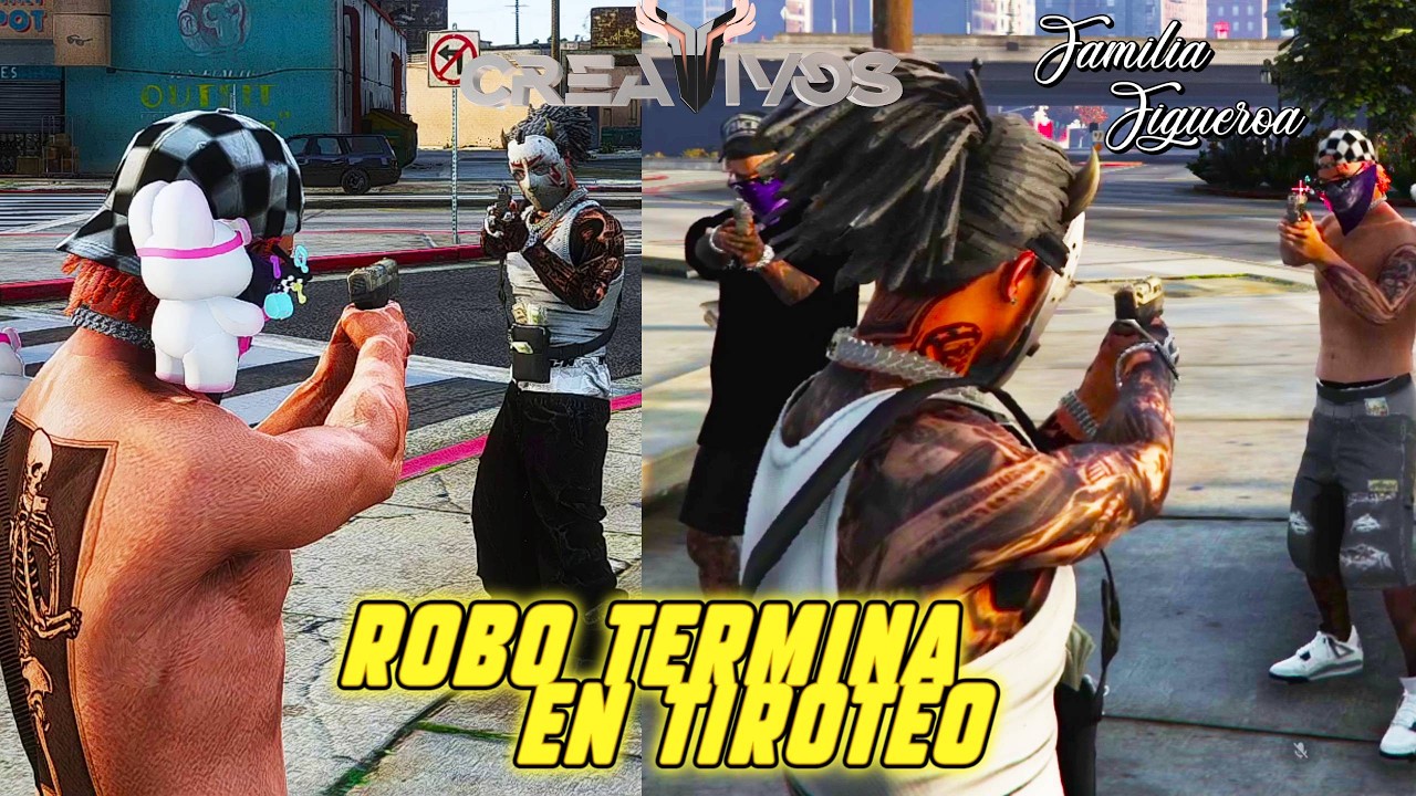 GANGA MORADA🍇 ROBA A LOS FIGUEROA Y SE TIROTEA CON LA POLI | Creativos RP V3