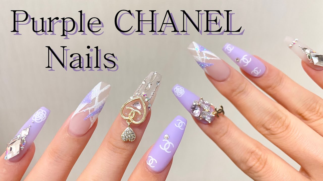 Матовый лиловый CHANEL маникюр💜 Наконечники для ногтей и база для наращивания геля / Ногтей