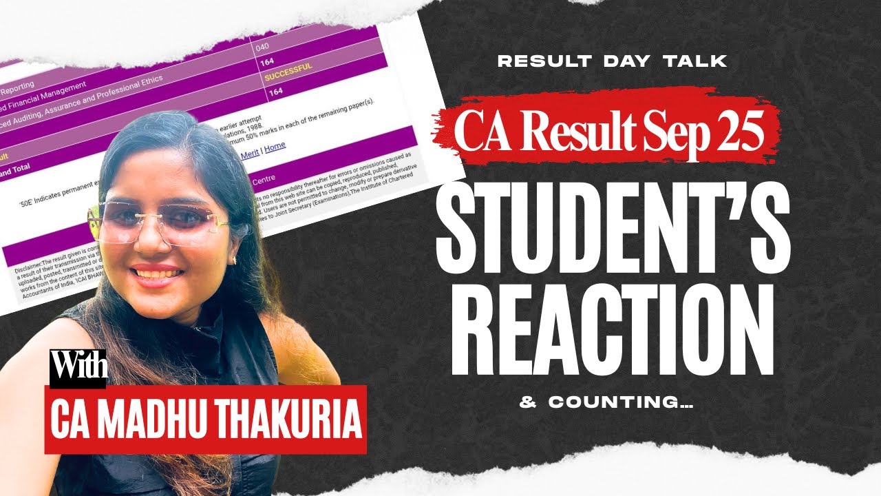 Реакция студента на результат! CA Madhu Thakuria