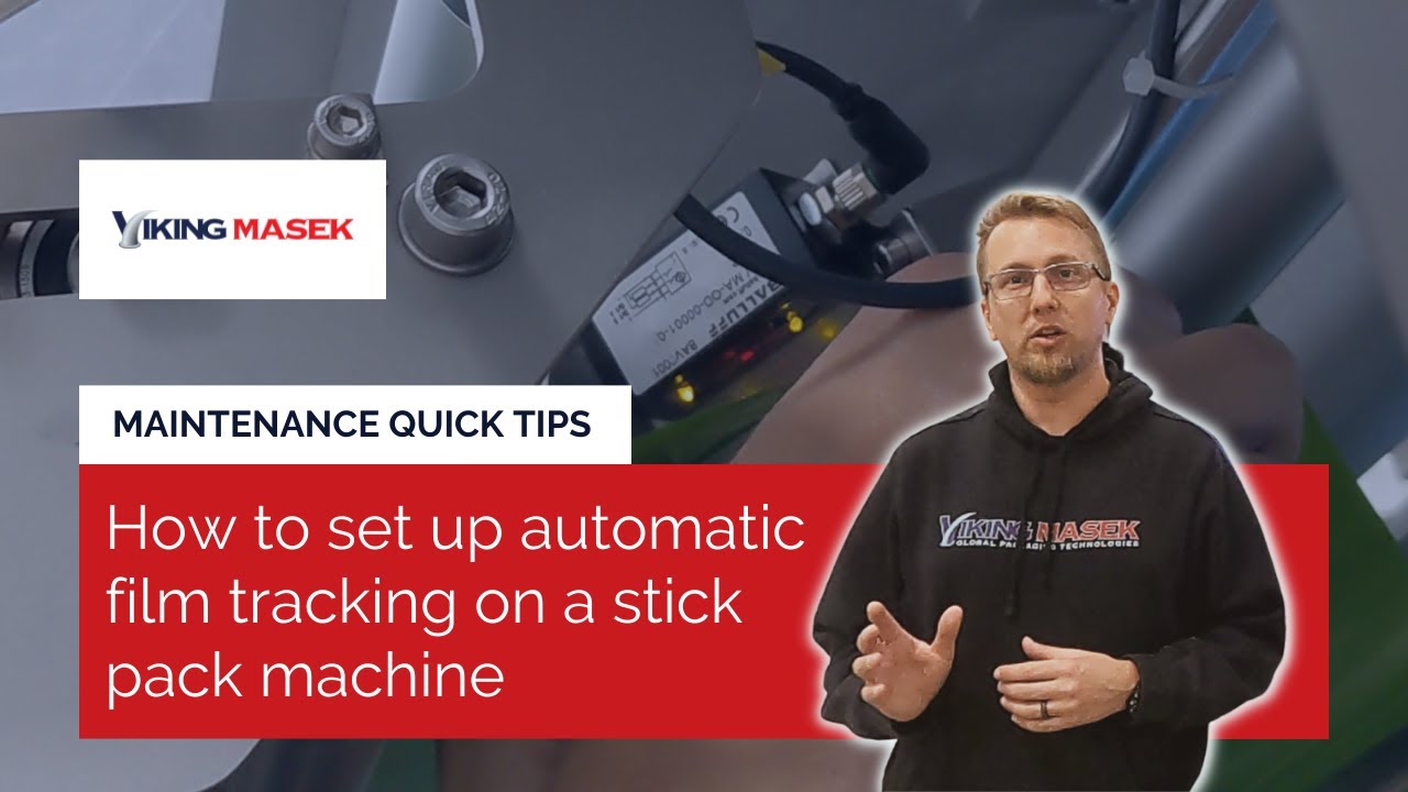 VFFS packaging machine maintenance - How to set up automatic film tracking on a stick pack machine