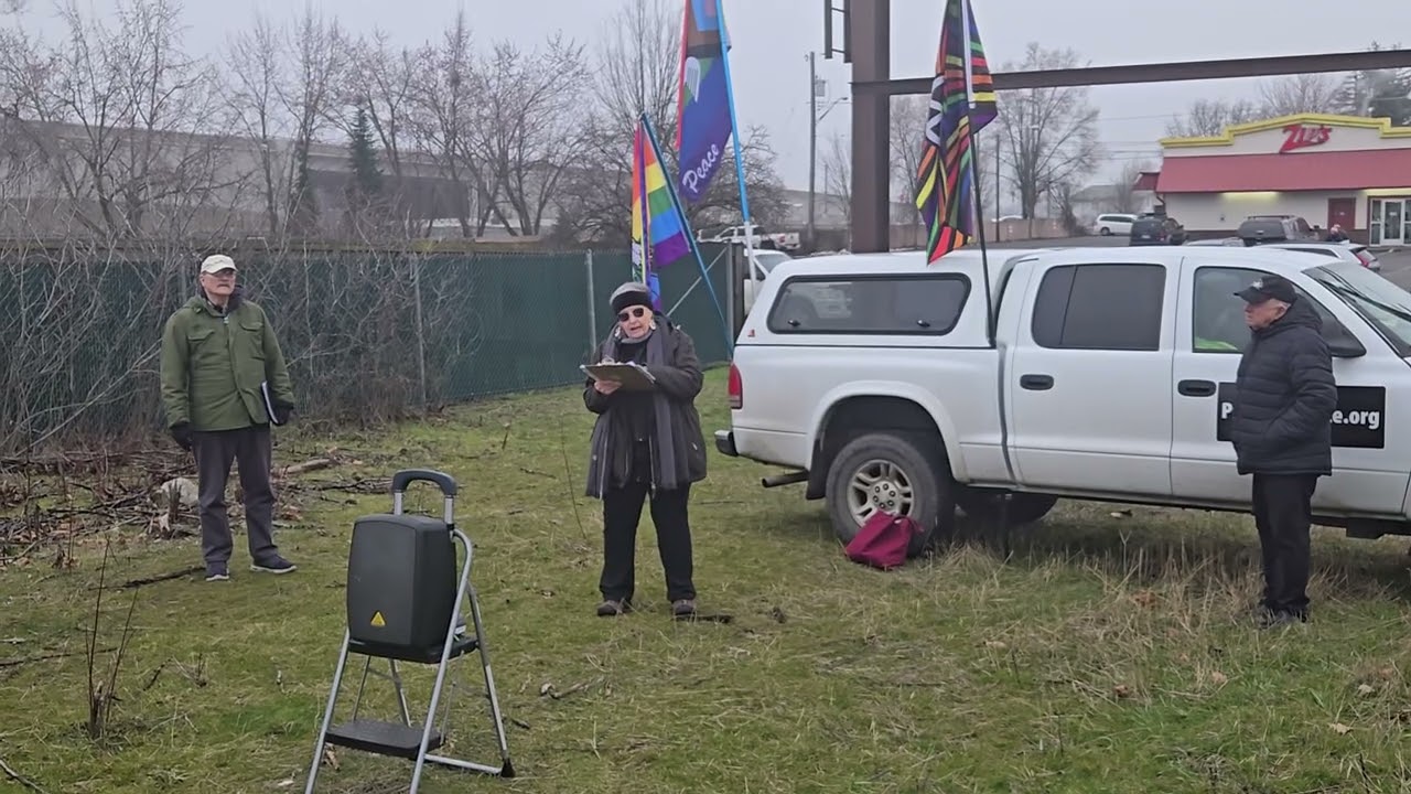 Veterans For Peace Billboard dedication in Spokane, WA. on Jan. 14, 2026